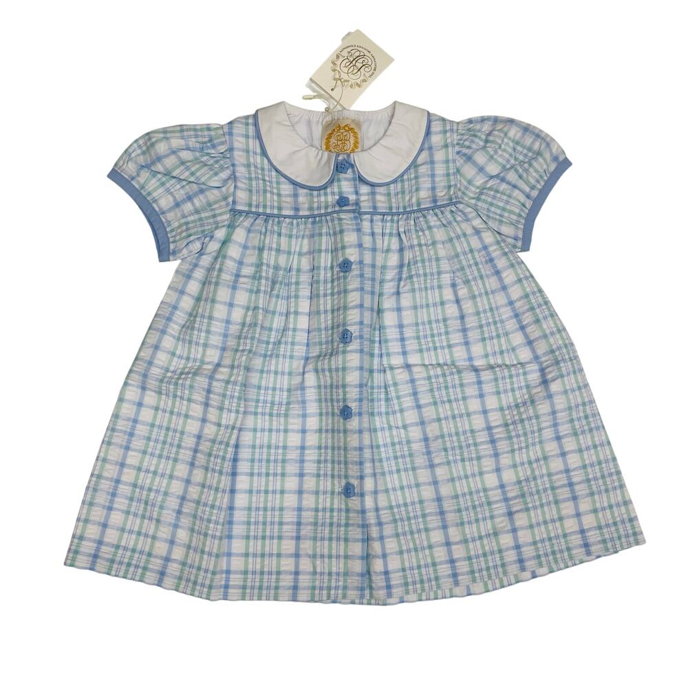 The Beaufort Bonnet Company Blue Plaid Kids Dress